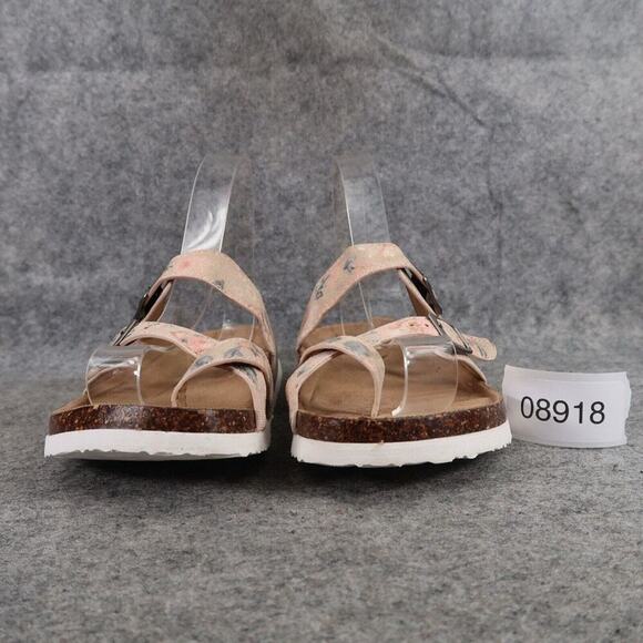 Time and Tru Shoes Womens 6 Sandals Casual Floral Toe Loop Double Buckle Straps - Picture 3 of 13